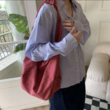 Women's One Shoulder Canvas Large Capacity Japanese Dumpling Commuting Tot Bag