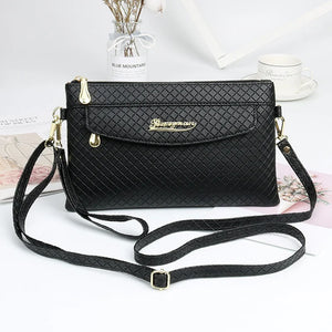 Women's Diamond Lattice Crossbody Bag with Adjustable Shoulder Strap