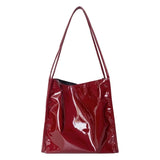 Women's Double Strap PU Crossbody Bag Large Capacity Tote Shopping Bag