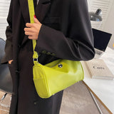 Women's PU Cylinder Casual Bucket Crossbody Bag