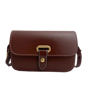 Women's PU Solid Small Square Retro Shoulder Bag Mini Phone Purse