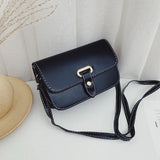 Women's PU Solid Small Square Retro Shoulder Bag Mini Phone Purse