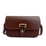 Women's PU Solid Small Square Retro Shoulder Bag Mini Phone Purse