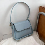 Women's PU Leather Armpit Shoulder Bag Solid Handbag