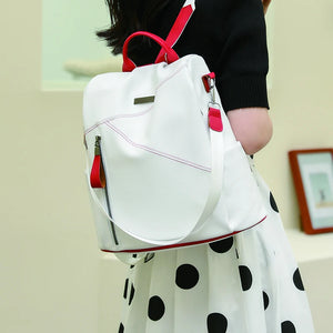 Women's PU Leather Backpack Lady Multifunctional Travel Bag