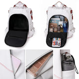 Women's PU Leather Backpack Lady Multifunctional Travel Bag