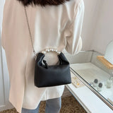 Women's Beads Shoulder Bag Short Handle Sweet Totes Handbag Chain Crossbody