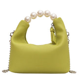 Women's Beads Shoulder Bag Short Handle Sweet Totes Handbag Chain Crossbody