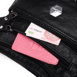 Women's PU Leather Shoulder Bag Multilayer Crossbody Handbag