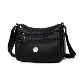 Women's PU Leather Shoulder Bag Multilayer Crossbody Handbag