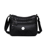 Women's PU Leather Shoulder Bag Multilayer Crossbody Handbag