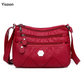 Women's PU Leather Shoulder Bag Multilayer Crossbody Handbag