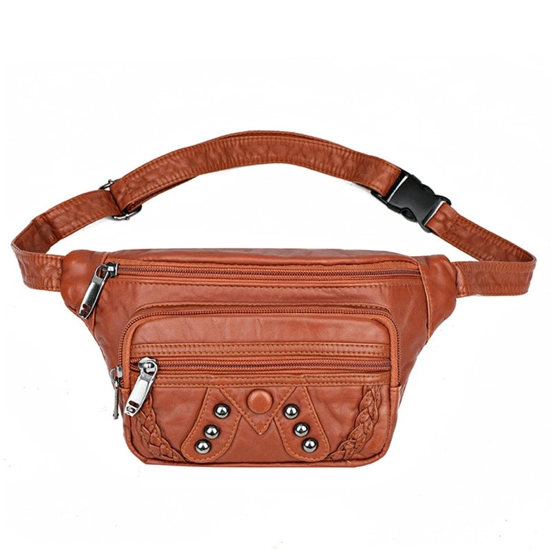 Women's PU Leather Crossbody Bag Chest Bags Travel Waist Phone Pouch