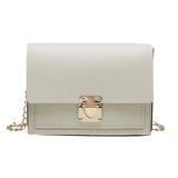 Women's PU Leather Handbag Chain Lock Square Sling Shoulder Crossbody