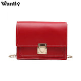 Women's PU Leather Handbag Chain Lock Square Sling Shoulder Crossbody