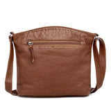 Women's PU Leather Messenger Bag High Capacity Mobile Phone Bag