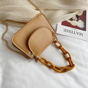 Women's PU Leather Messenger Bag Small One Shoulder Bag