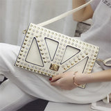 Women's PU Leather Messenger Bag Clutch Punk Style Crossbody Bag