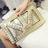 Women's PU Leather Messenger Bag Clutch Punk Style Crossbody Bag