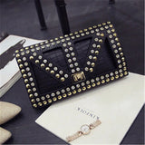 Women's PU Leather Messenger Bag Clutch Punk Style Crossbody Bag
