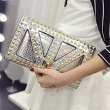 Women's PU Leather Messenger Bag Clutch Punk Style Crossbody Bag