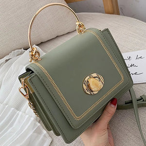 Women's PU Leather Mini Crossbody Bags Solid Shoulder Bag Short Handle