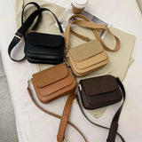 Women's Crocodile Pattern Flap Bag Small Square Wallet