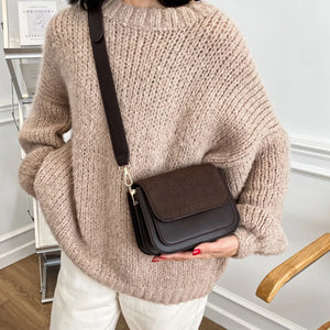 Women's Crocodile Pattern Flap Bag Small Square Wallet