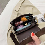 Women's Crocodile Pattern Flap Bag Small Square Wallet