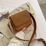 Women's Crocodile Pattern Flap Bag Small Square Wallet