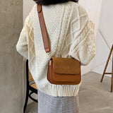 Women's Crocodile Pattern Flap Bag Small Square Wallet