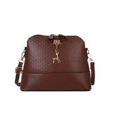 Women's PU Midium Retro Fawn Crossbody Bag Lady Solid Messenger Bags
