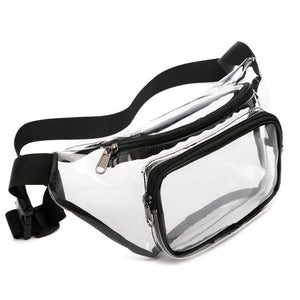 Women's PVC Clear Waist Bag Large Capacity Wear-Resistant Jelly Messenger Bag