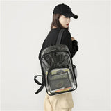 Women's PVC Plastic Backpacks Large Capacity Waterproof Transparent Schoolbags
