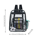 Women's PVC Plastic Backpacks Large Capacity Waterproof Transparent Schoolbags
