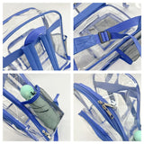 Women's PVC Plastic Backpacks Large Capacity Waterproof Transparent Schoolbags