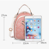 Pink Small Backpack PU Leather School Bag