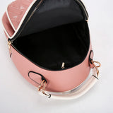 Pink Small Backpack PU Leather School Bag