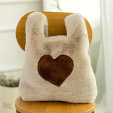 Women's Plush Fur Tote Bag Winter Shoulder Street Travel Bag