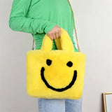 Plush Mini Tote Bag Winter Shoulder Street Travel Bag