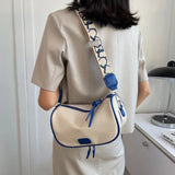 Women's Wide Strap Messenger Bag Leather Shoulder Satchel