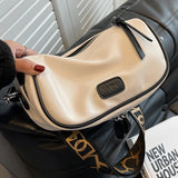 Women's Wide Strap Messenger Bag Leather Shoulder Satchel