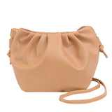 Women's PU Leather Messenger Bag Solid Mini Cloud Crossbody Bag