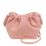 Women's PU Leather Messenger Bag Solid Mini Cloud Crossbody Bag