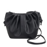 Women's PU Leather Messenger Bag Solid Mini Cloud Crossbody Bag