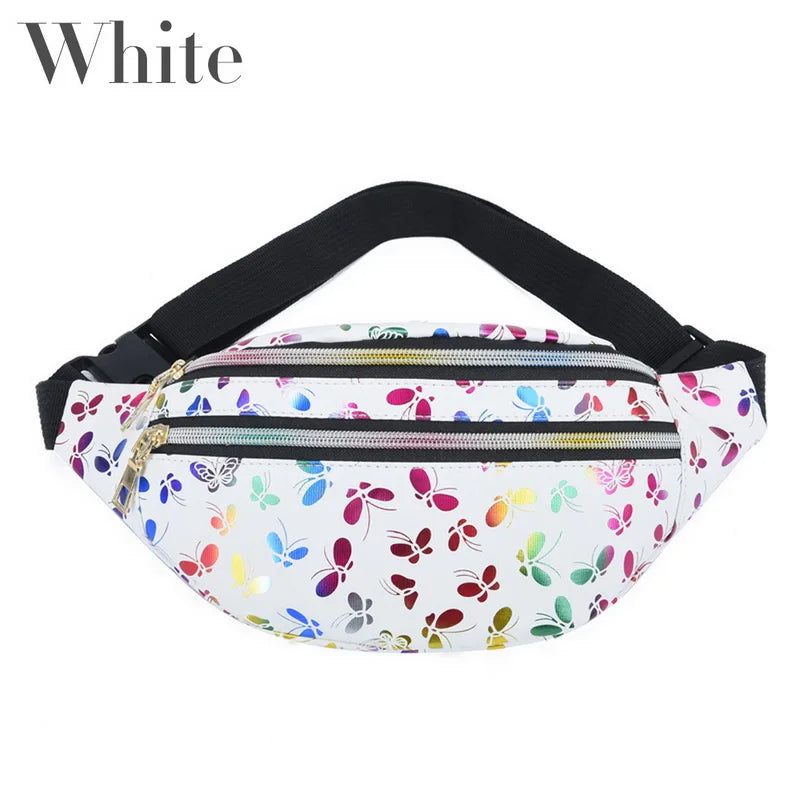 Women's Printed Waist Bag Fanny Pack Colorful Girls Bum Bag
