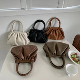 Vintage Lightweight Solid Clip Crossbody Bag for Women