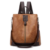 Vintage Pu Leather Backpack for Women