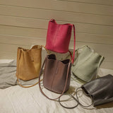 Vintage Bucket Handbag Large Capacity Tote Bag