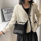 Women's Small Square Bag Rhombic Lattice Crossbody